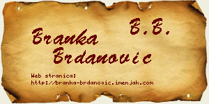 Branka Brdanović vizit kartica